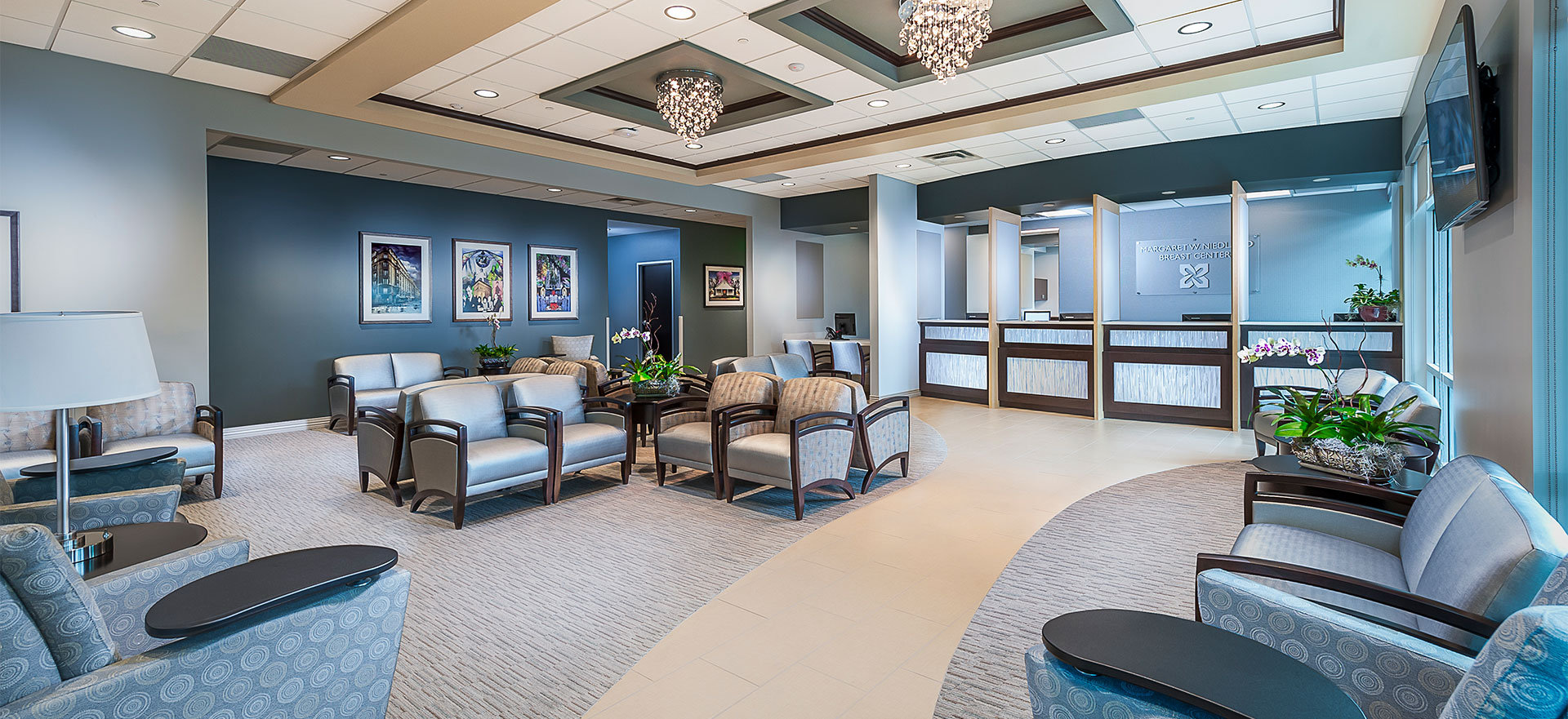 high end waiting area in medical center