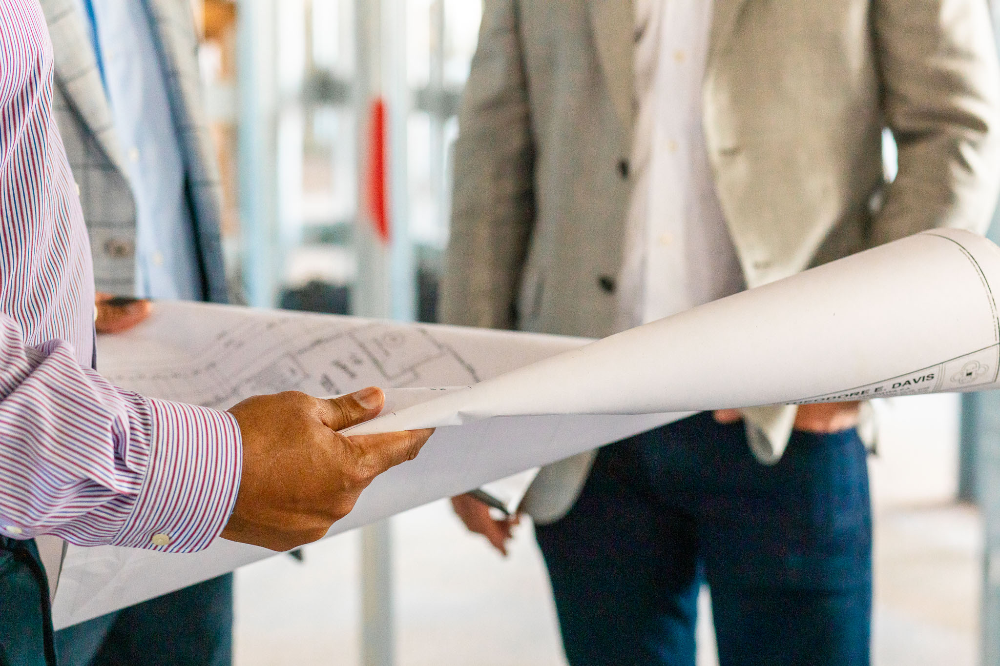 zoom in of blueprint plans